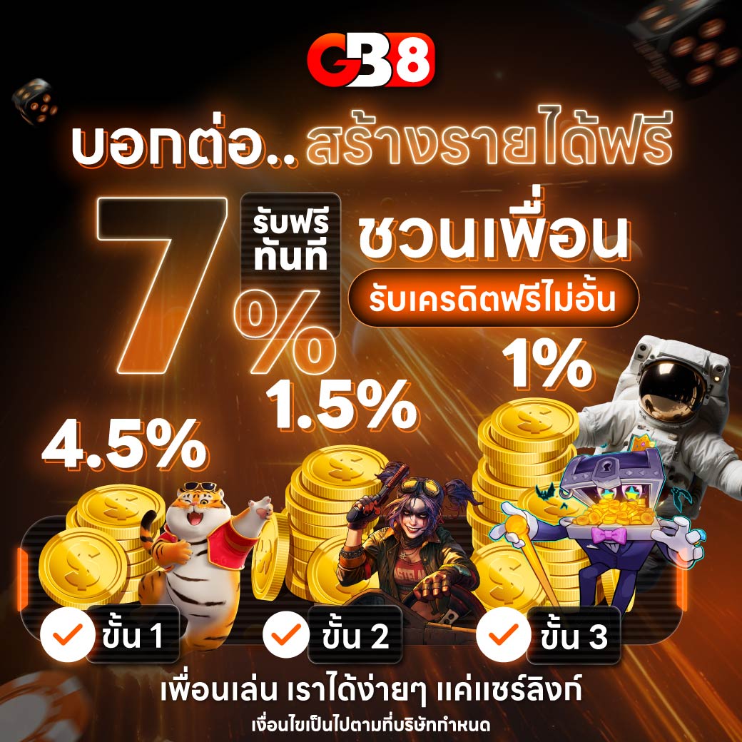 ชวนเพื่อนรับค่าตอบแทน สูงสุด 7% ลึก 3 ขั้น